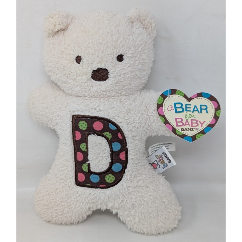 Baby Ganz A Bear For Baby Alphabet Letter D Plush Teddy Bear Lovey Vintage Y2K‎